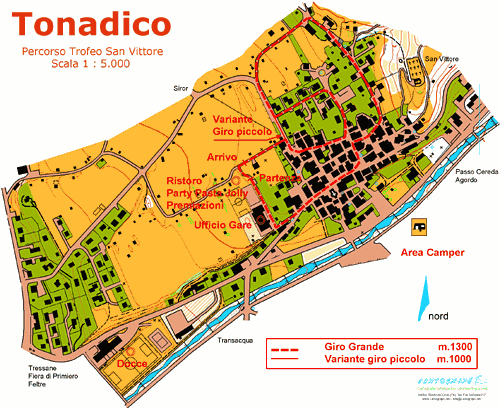 Il percorso del Trofeo San Vittore a Tonadico